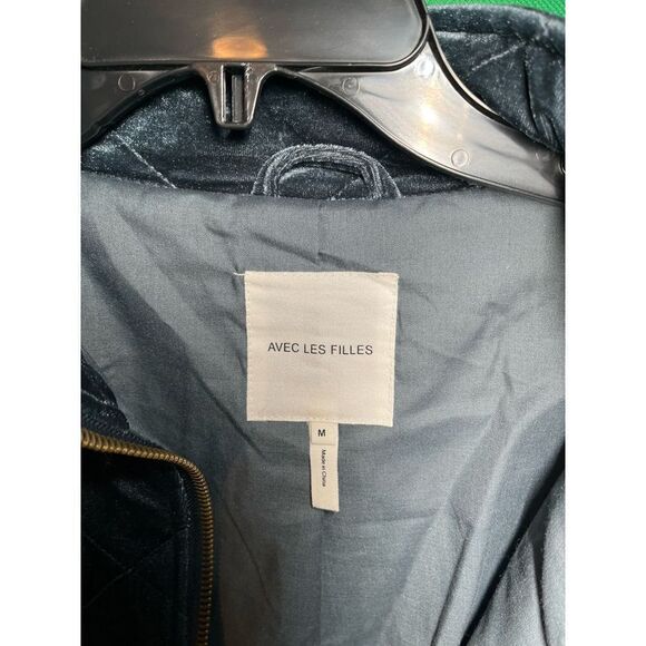 Avec Les Fils Box Quilt Charcoal Navy Oversize Jacket - Picture 3 of 10